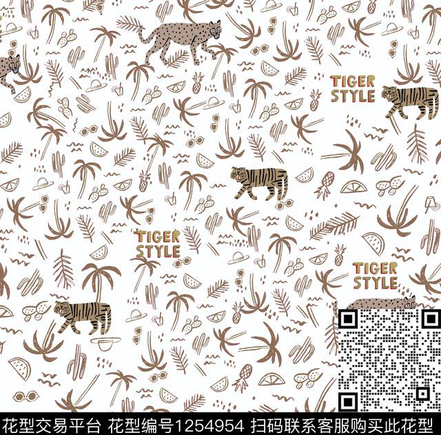 动物少女植物传统印花华亿平台下载（图片编号: 1254954） - 瓦栏（Walan）