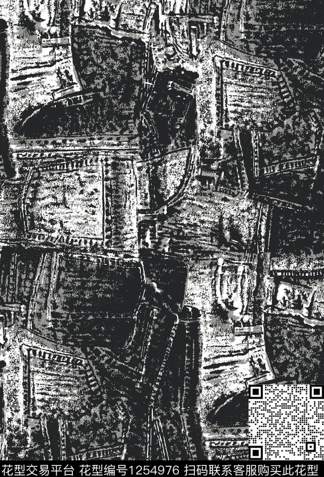 抽象大牌风纹理传统印花华亿平台下载（图片编号: 1254976） - 瓦栏（Walan）