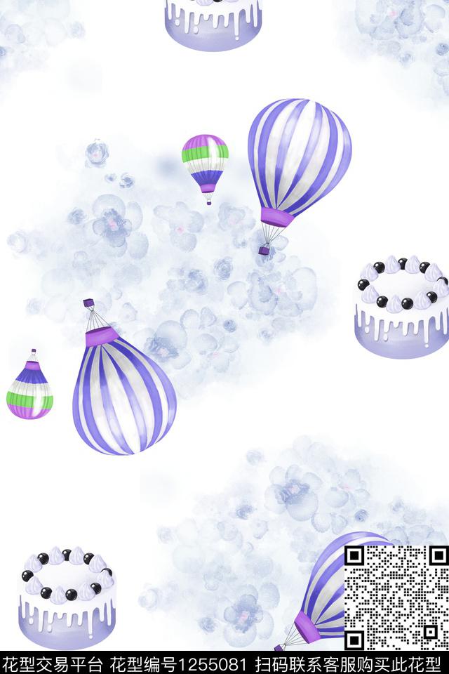 卡通花瓣气球数码印花华亿平台下载（图片编号: 1255081） - 瓦栏（Walan）
