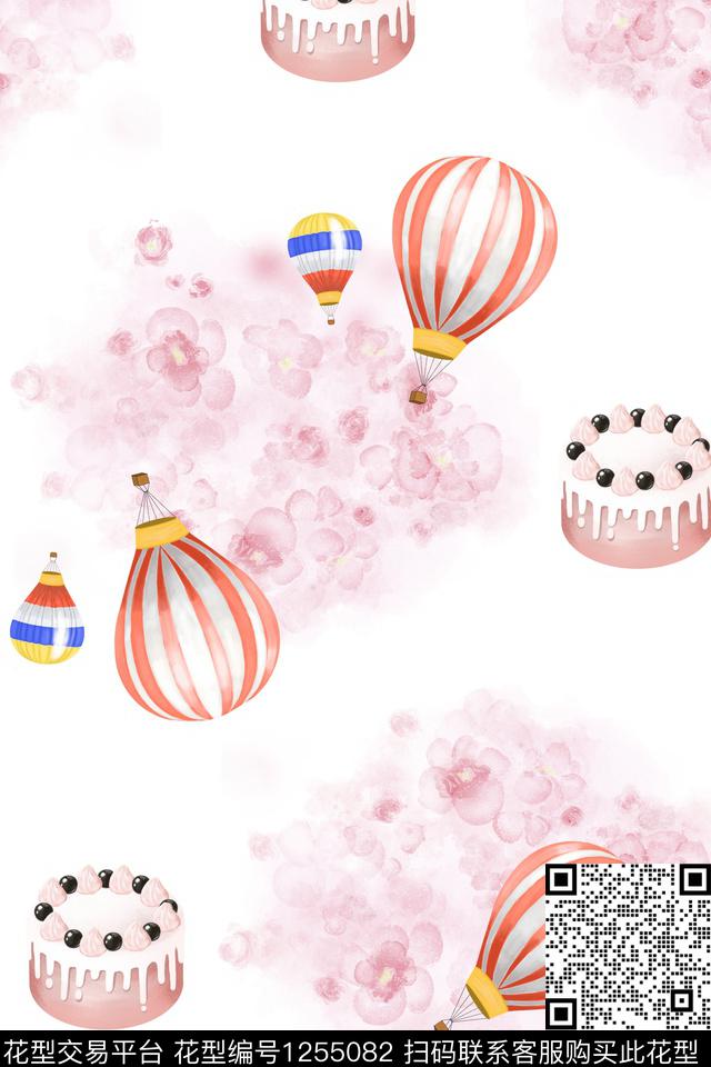 卡通花瓣气球数码印花华亿平台下载（图片编号: 1255082） - 瓦栏（Walan）