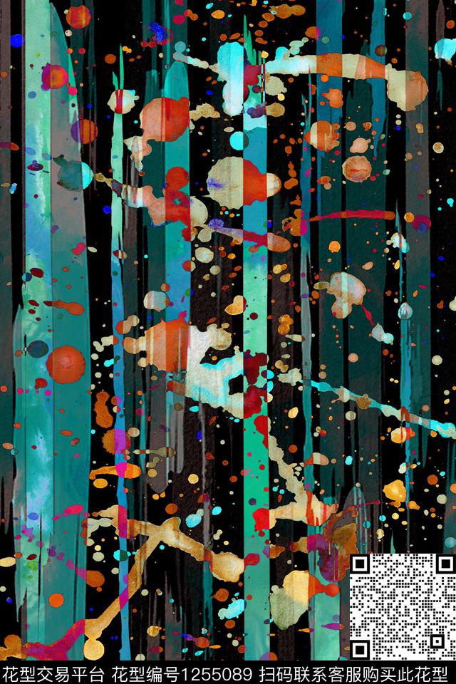 夹克秋冬华亿平台剪影数码印花华亿平台下载（图片编号: 1255089） - 瓦栏（Walan）