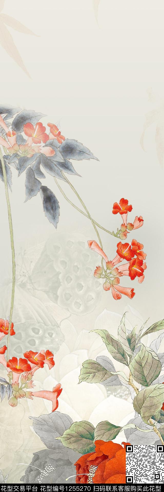 旗袍大牌风真丝数码印花华亿平台下载（图片编号: 1255270） - 瓦栏（Walan）