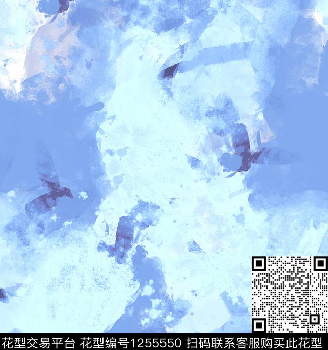 抽象水墨风创意数码印花华亿平台下载（图片编号: 1255550） - 瓦栏（Walan）