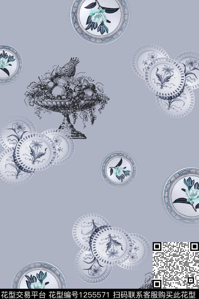 古典花纹花卉趣味数码印花华亿平台下载（图片编号: 1255571） - 瓦栏（Walan）