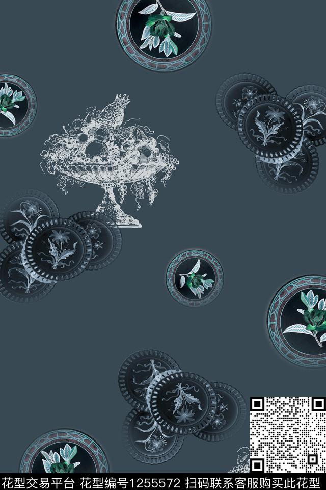 古典花纹花卉趣味数码印花华亿平台下载（图片编号: 1255572） - 瓦栏（Walan）