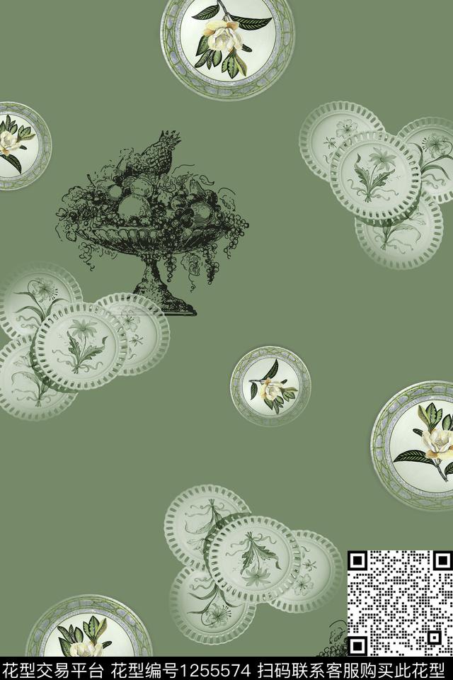 古典花纹花卉趣味数码印花华亿平台下载（图片编号: 1255574） - 瓦栏（Walan）