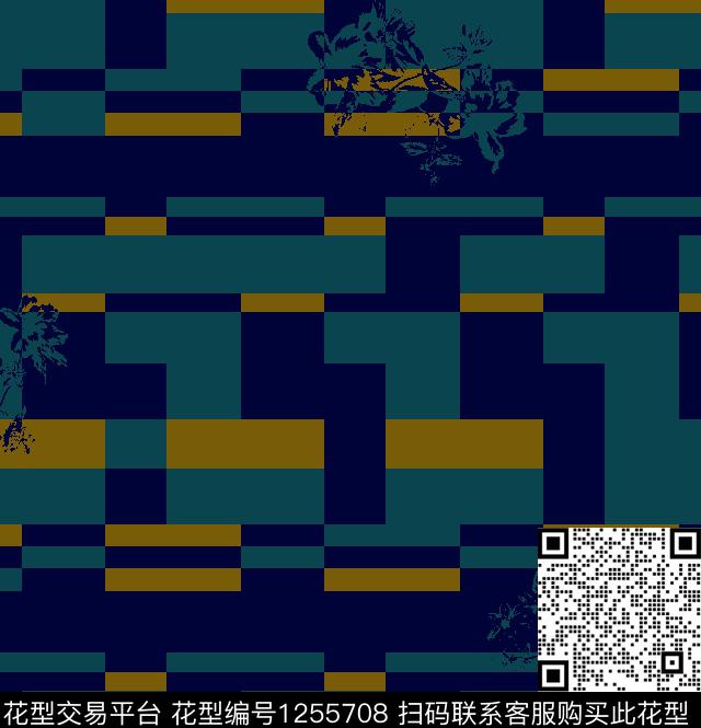 抽象花卉夹克裤子传统印花华亿平台下载（图片编号: 1255708） - 瓦栏（Walan）