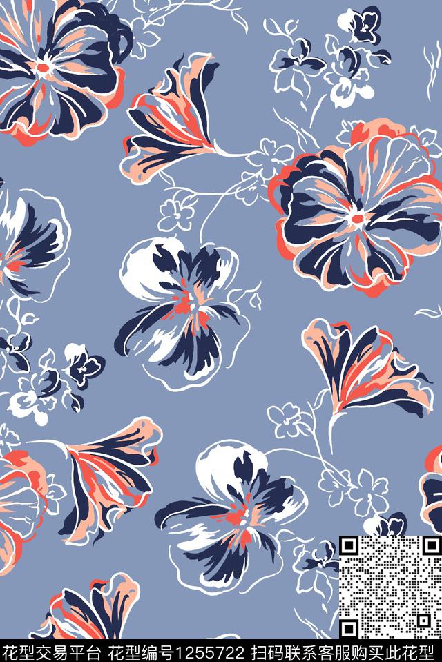 大牌风花卉传统印花华亿平台下载（图片编号: 1255722） - 瓦栏（Walan）