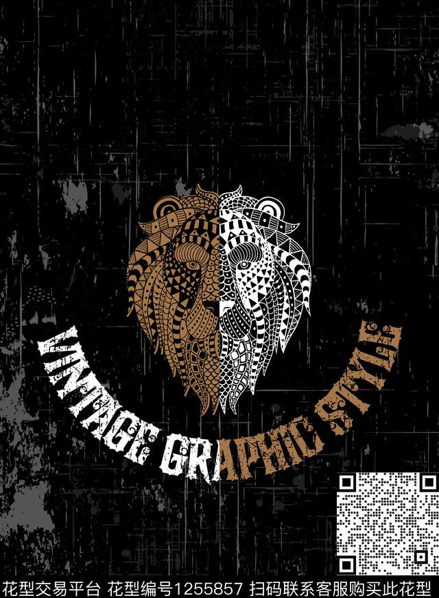 胸前独幅秋冬华亿平台Fei-男装传统印花华亿平台下载（图片编号: 1255857） - 瓦栏（Walan）