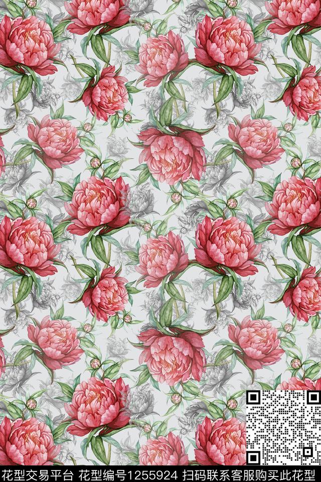 植物家装印花花卉组合数码印花华亿平台下载（图片编号: 1255924） - 瓦栏（Walan）