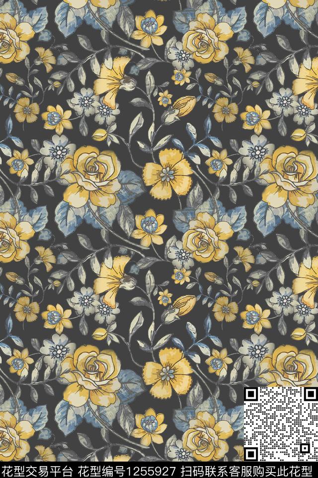 植物家装印花渐变色彩数码印花华亿平台下载（图片编号: 1255927） - 瓦栏（Walan）