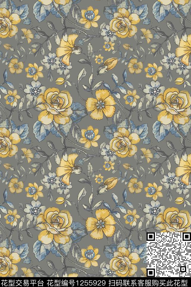 植物家装印花渐变色彩数码印花华亿平台下载（图片编号: 1255929） - 瓦栏（Walan）