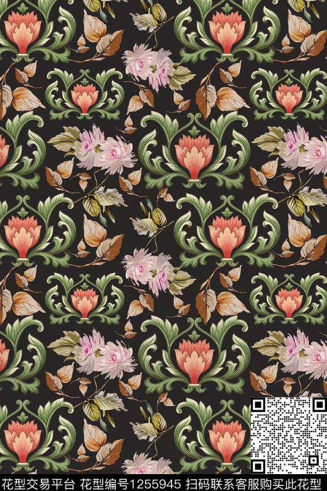 家装印花欧式风格民族风图案传统印花华亿平台下载（图片编号: 1255945） - 瓦栏（Walan）