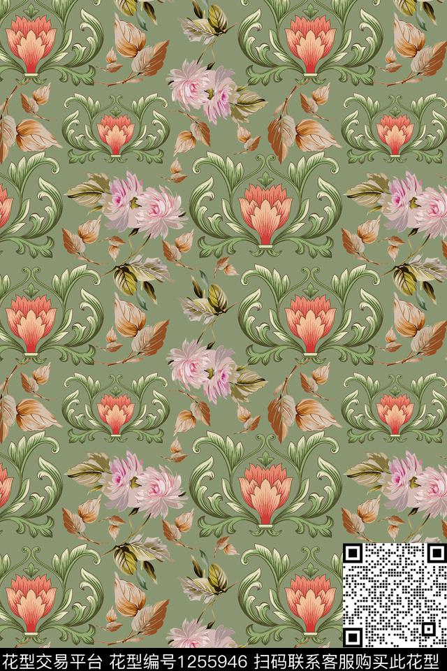 家装印花欧式风格民族风图案传统印花华亿平台下载（图片编号: 1255946） - 瓦栏（Walan）