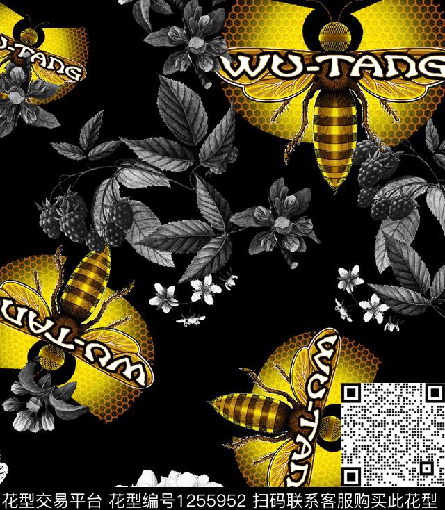 抽象花卉潮牌动物数码印花华亿平台下载（图片编号: 1255952） - 瓦栏（Walan）