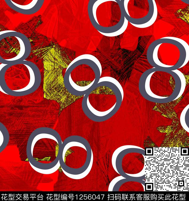 抽象几何创意数码印花华亿平台下载（图片编号: 1256047） - 瓦栏（Walan）