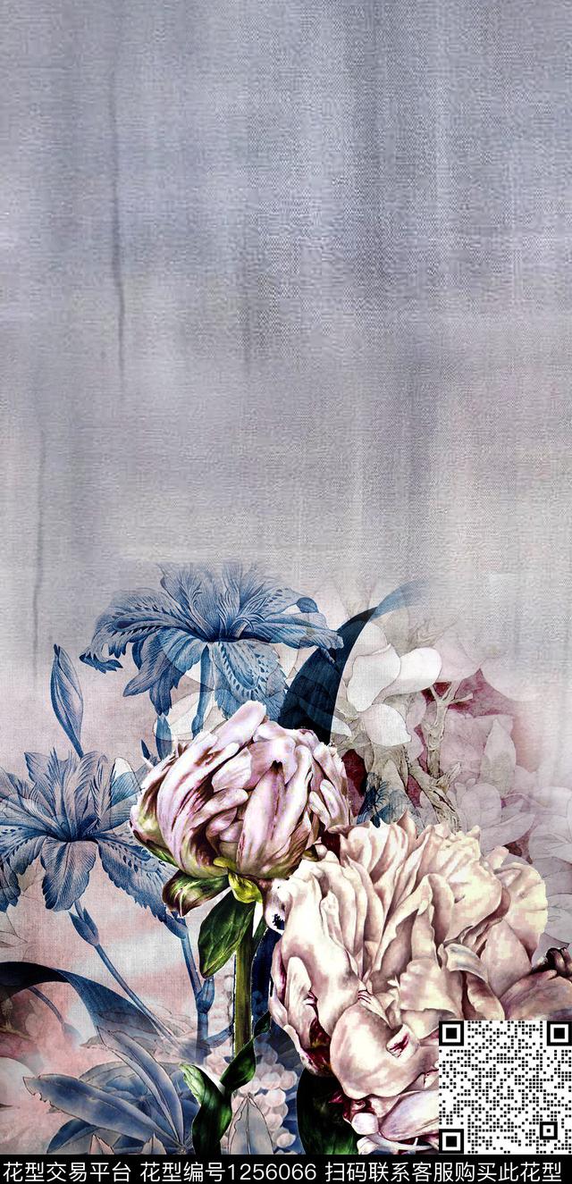 数码华亿平台花卉定位花数码印花华亿平台下载（图片编号: 1256066） - 瓦栏（Walan）