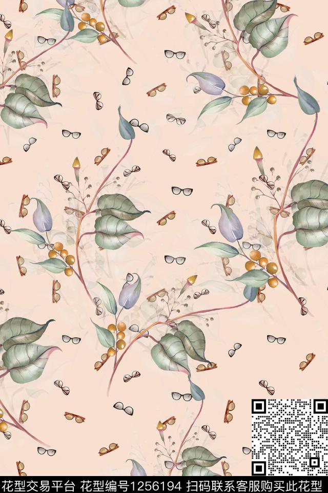 花卉电脑合成满版散花数码印花华亿平台下载（图片编号: 1256194） - 瓦栏（Walan）