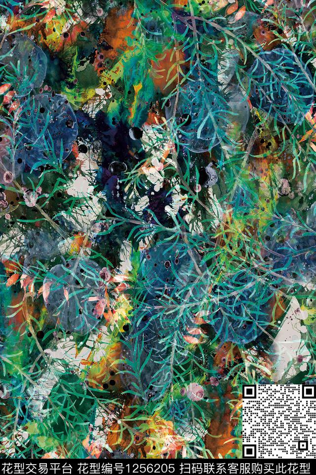 花卉电脑合成满版散花数码印花华亿平台下载（图片编号: 1256205） - 瓦栏（Walan）