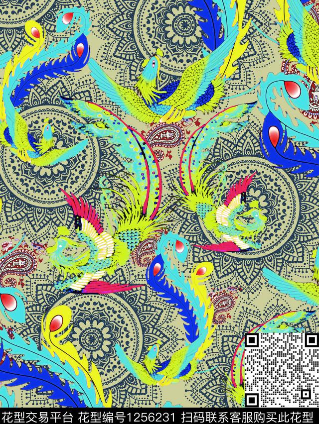 时尚数码华亿平台大牌风数码印花华亿平台下载（图片编号: 1256231） - 瓦栏（Walan）