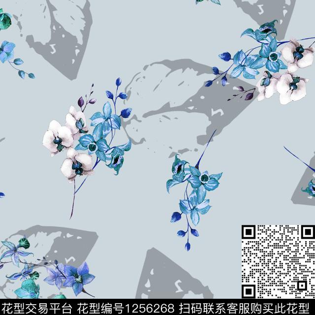 数码华亿平台素雅花卉数码印花华亿平台下载（图片编号: 1256268） - 瓦栏（Walan）