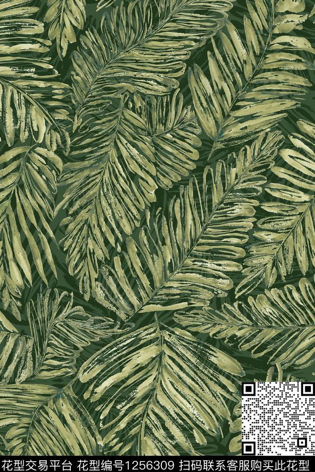 绿植树叶热带华亿平台数码华亿平台数码印花华亿平台下载（图片编号: 1256309） - 瓦栏（Walan）
