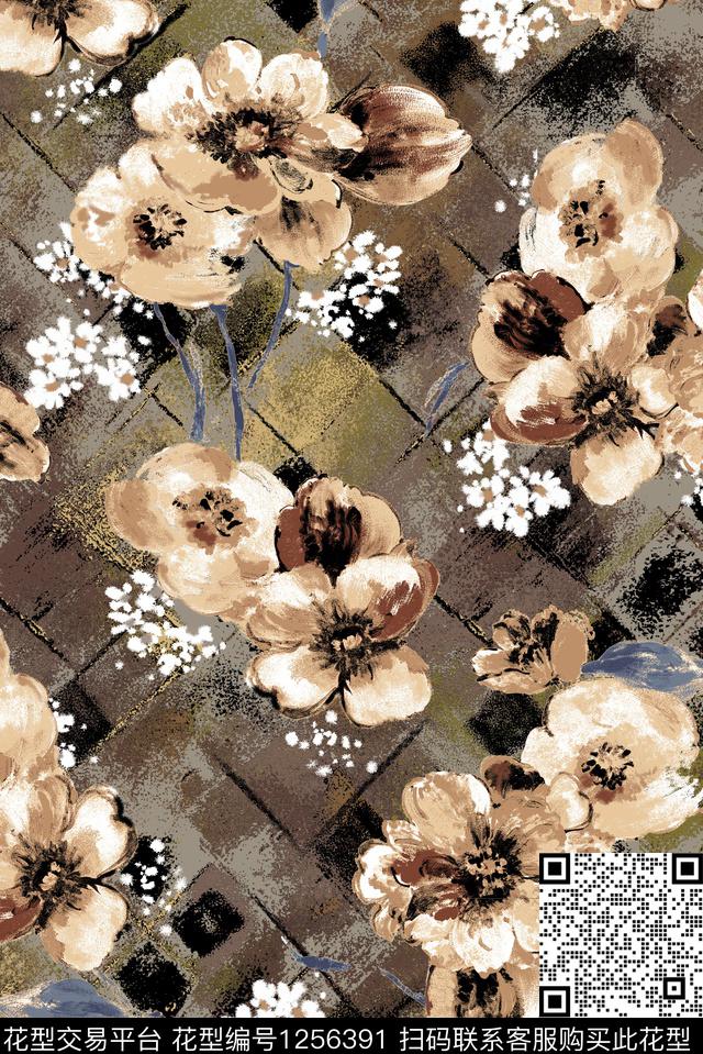 数码华亿平台肌理花卉数码印花华亿平台下载（图片编号: 1256391） - 瓦栏（Walan）