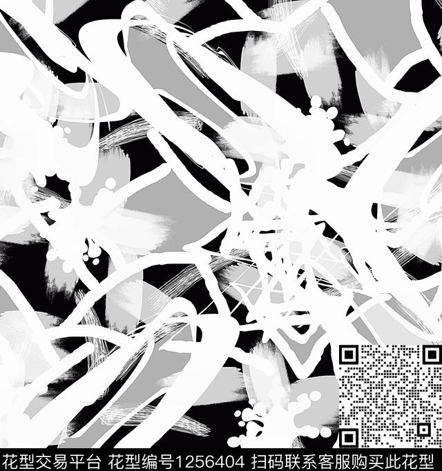 几何抽象混合拼接数码印花华亿平台下载（图片编号: 1256404） - 瓦栏（Walan）