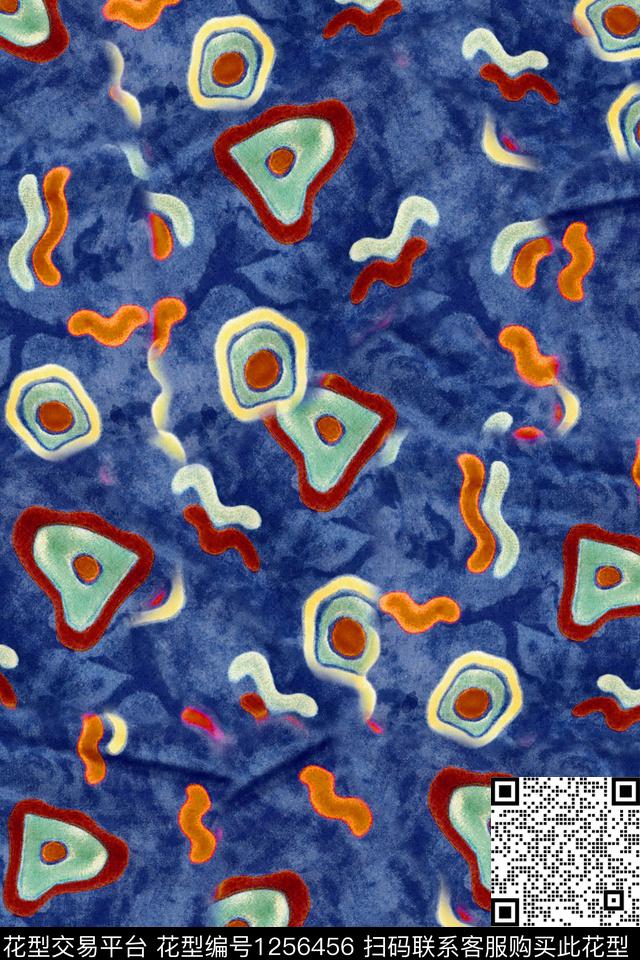 抽象几何数码华亿平台数码印花华亿平台下载（图片编号: 1256456） - 瓦栏（Walan）