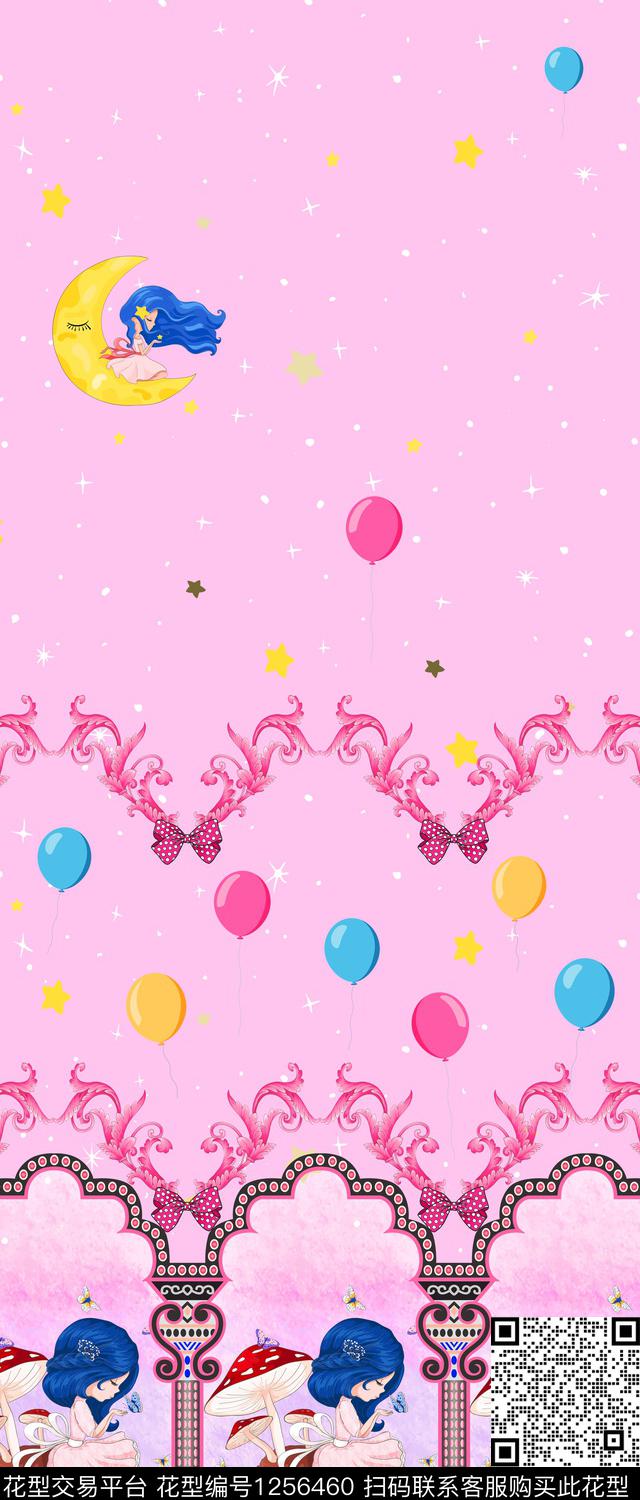 卡通抽象大牌风数码印花华亿平台下载（图片编号: 1256460） - 瓦栏（Walan）