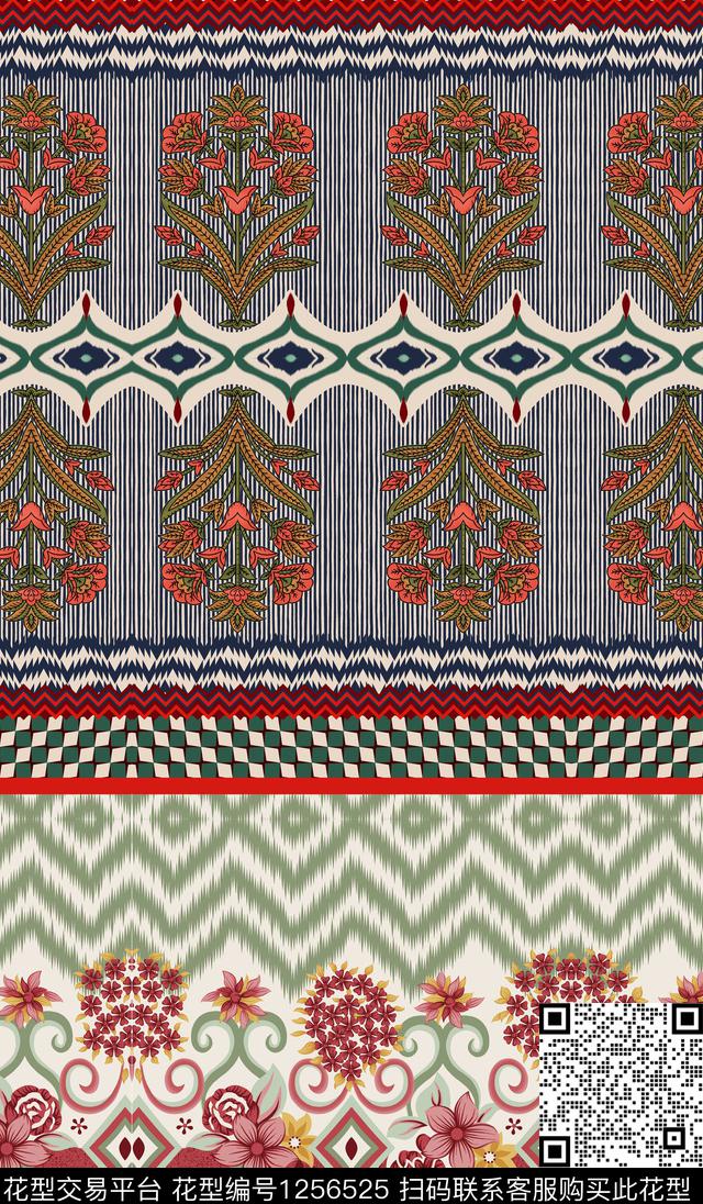 民族风定位民族花纹民族条纹数码印花华亿平台下载（图片编号: 1256525） - 瓦栏（Walan）