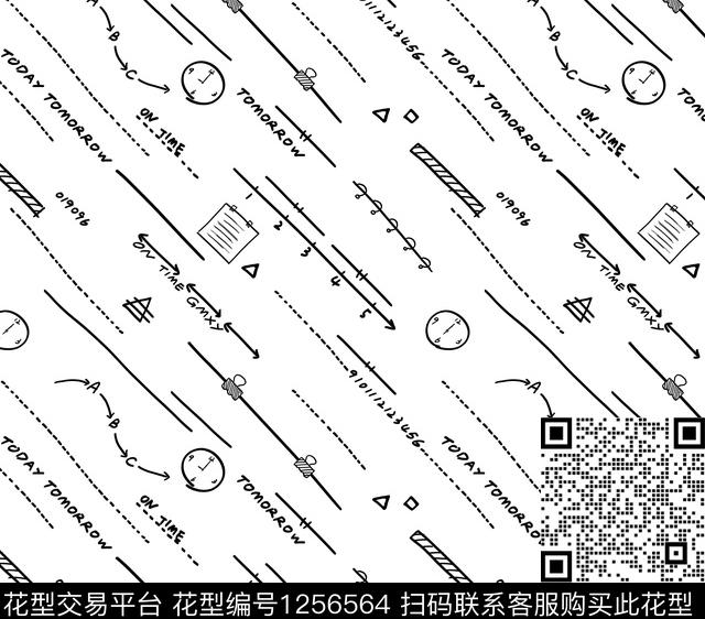 笔触时尚休闲传统印花华亿平台下载（图片编号: 1256564） - 瓦栏（Walan）