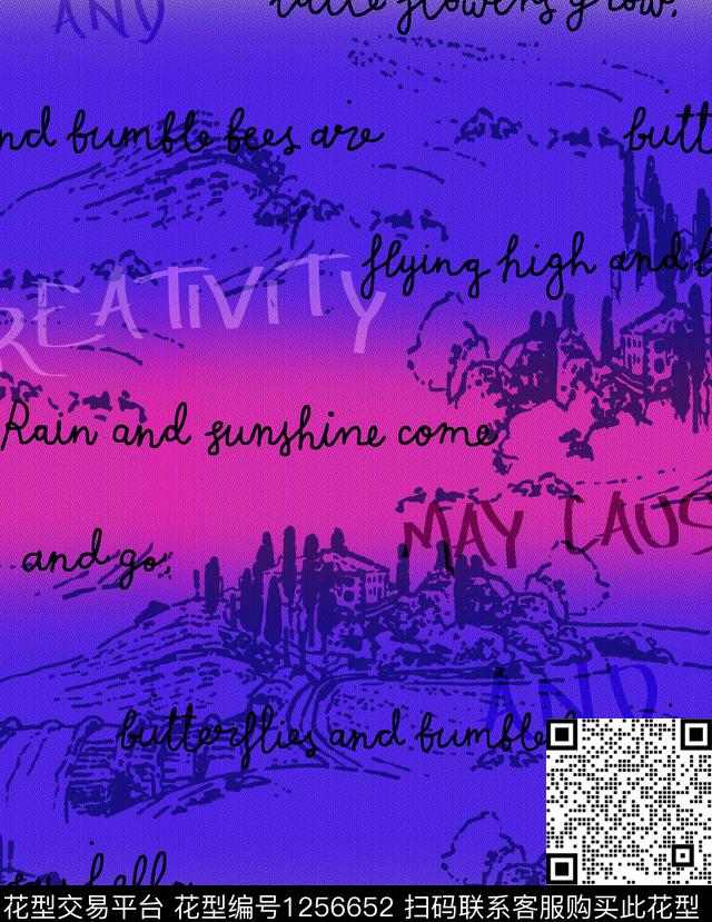 风景景观时尚渐变字画数码印花华亿平台下载（图片编号: 1256652） - 瓦栏（Walan）