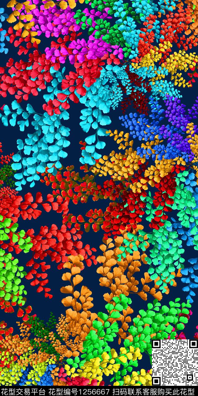 树枝绿植树叶数码华亿平台数码印花华亿平台下载（图片编号: 1256667） - 瓦栏（Walan）