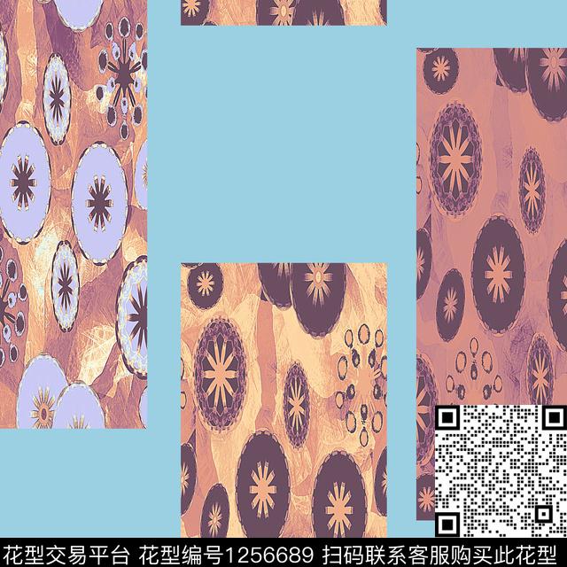 几何混合拼接创意数码印花华亿平台下载（图片编号: 1256689） - 瓦栏（Walan）