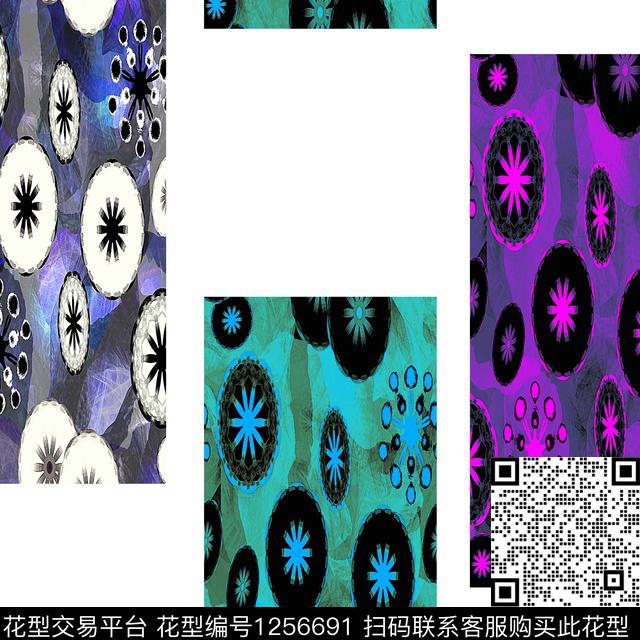 抽象几何条纹数码印花华亿平台下载（图片编号: 1256691） - 瓦栏（Walan）