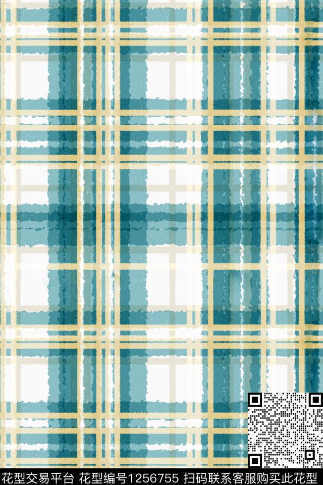 几何格子大牌风数码印花华亿平台下载（图片编号: 1256755） - 瓦栏（Walan）