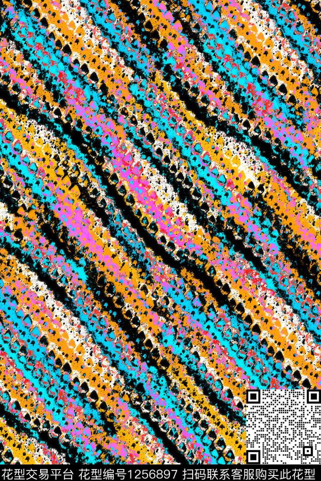 休闲条纹家居服数码印花华亿平台下载（图片编号: 1256897） - 瓦栏（Walan）