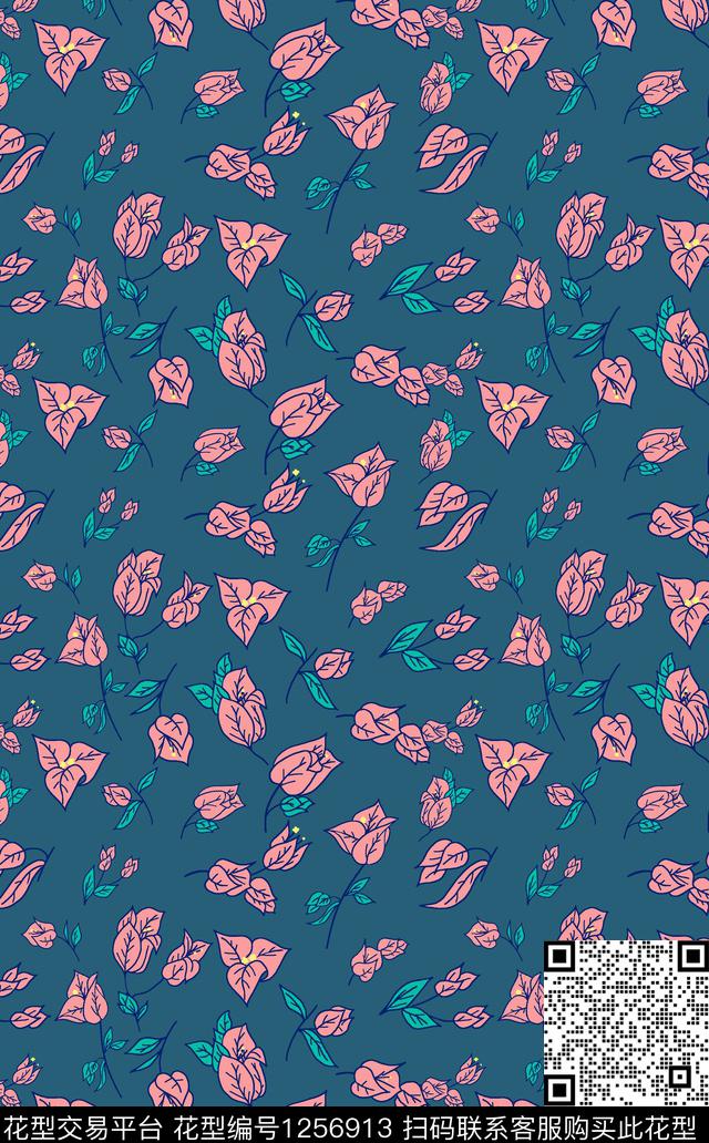 时尚女装花卉传统印花华亿平台下载（图片编号: 1256913） - 瓦栏（Walan）