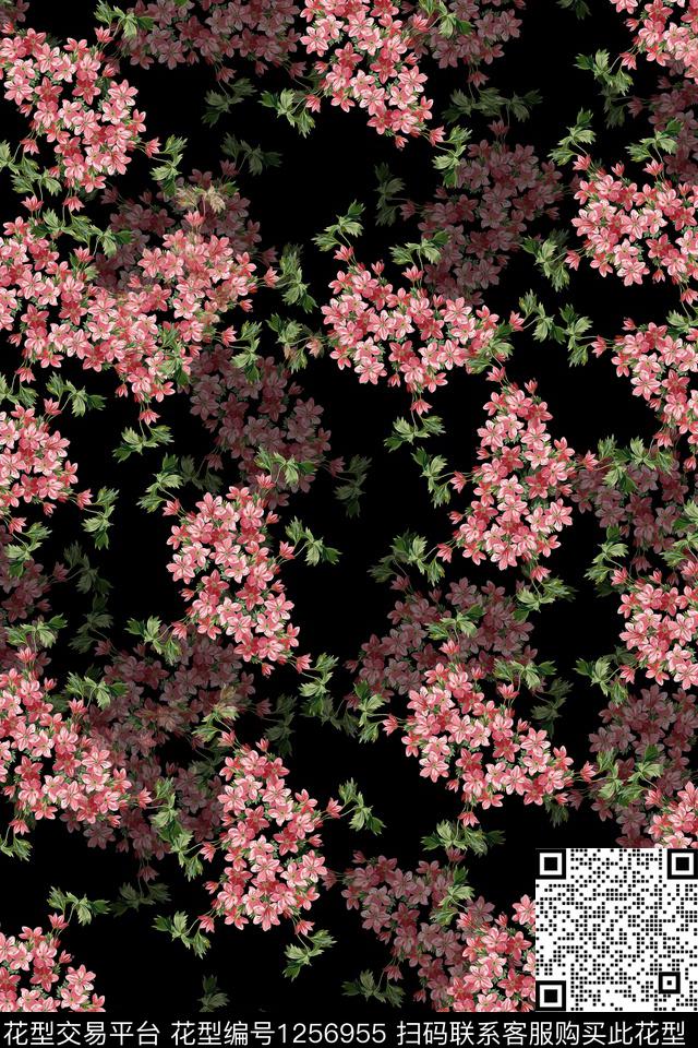 手绘花卉小碎花满版散花数码印花华亿平台下载（图片编号: 1256955） - 瓦栏（Walan）