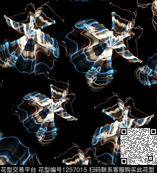 花卉抽象迷幻数码印花华亿平台下载（图片编号: 1257015） - 瓦栏（Walan）