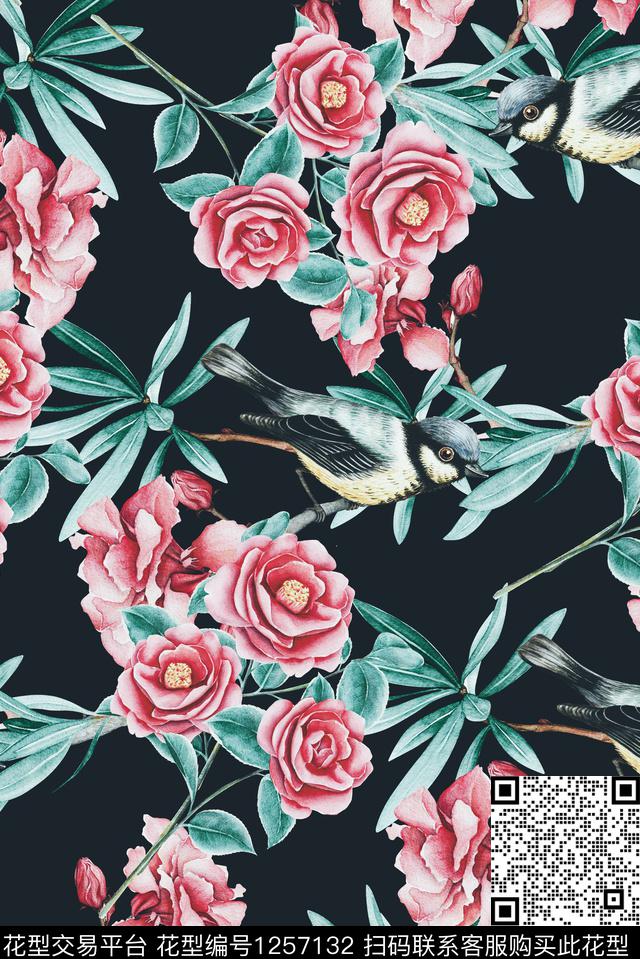 水彩数码华亿平台真丝数码印花华亿平台下载（图片编号: 1257132） - 瓦栏（Walan）