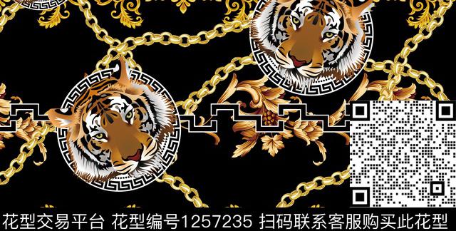 大牌男装老虎金色数码印花华亿平台下载（图片编号: 1257235） - 瓦栏（Walan）
