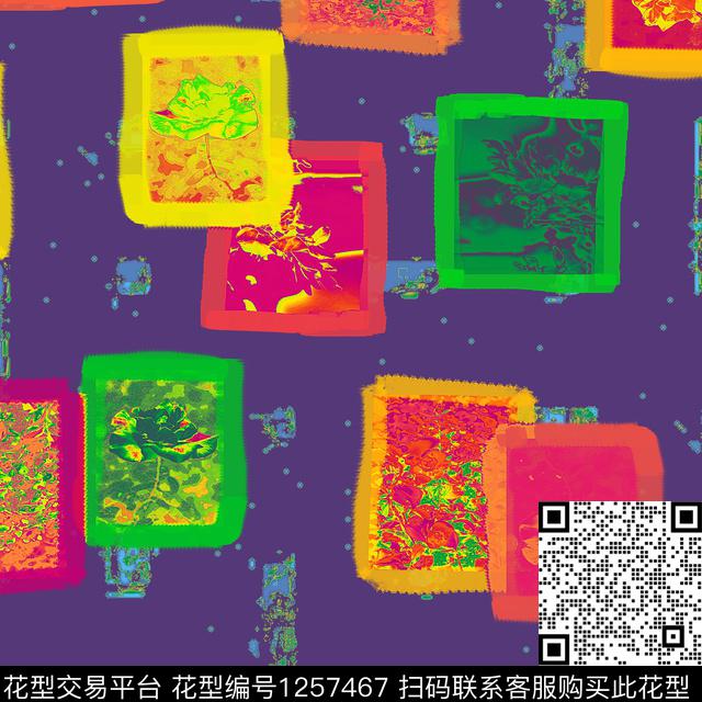 条纹抽象几何数码印花华亿平台下载（图片编号: 1257467） - 瓦栏（Walan）