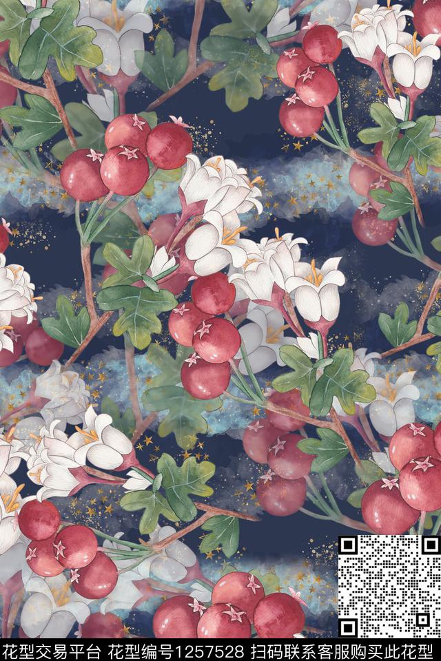 花卉底纹满版散花数码印花华亿平台下载（图片编号: 1257528） - 瓦栏（Walan）