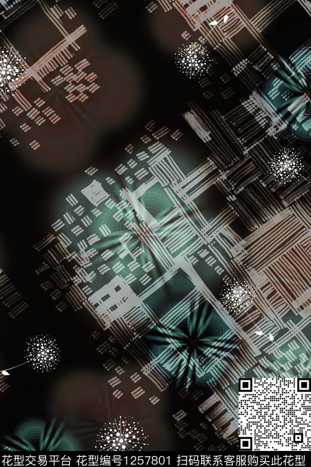 数码华亿平台几何格子数码印花华亿平台下载（图片编号: 1257801） - 瓦栏（Walan）