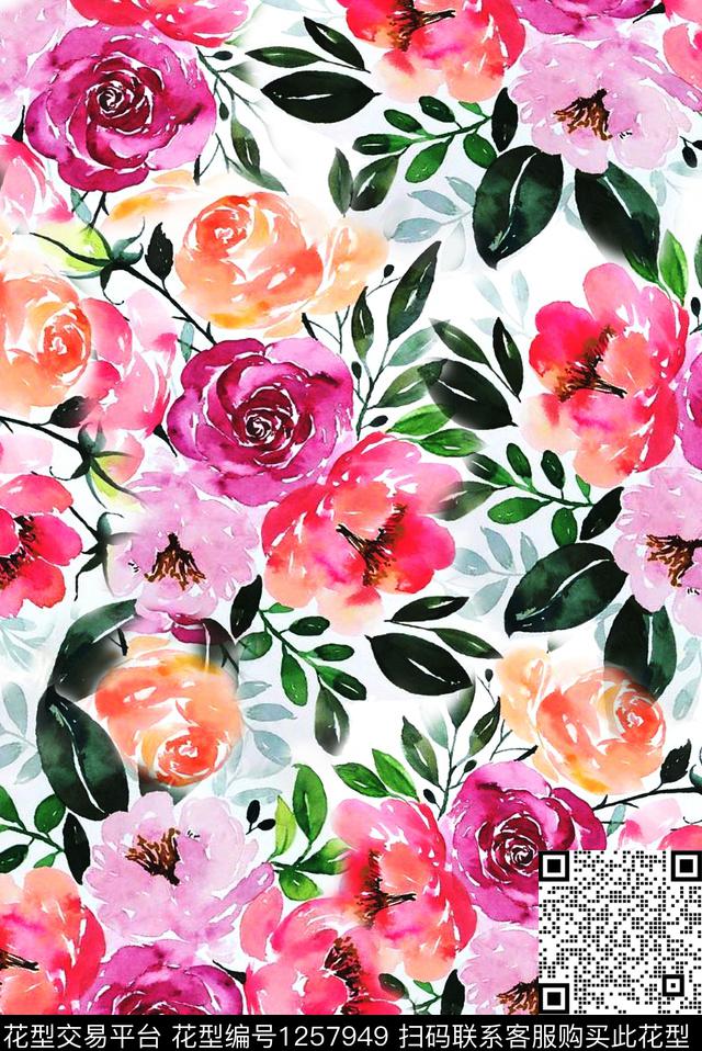 大牌风数码华亿平台花卉数码印花华亿平台下载（图片编号: 1257949） - 瓦栏（Walan）