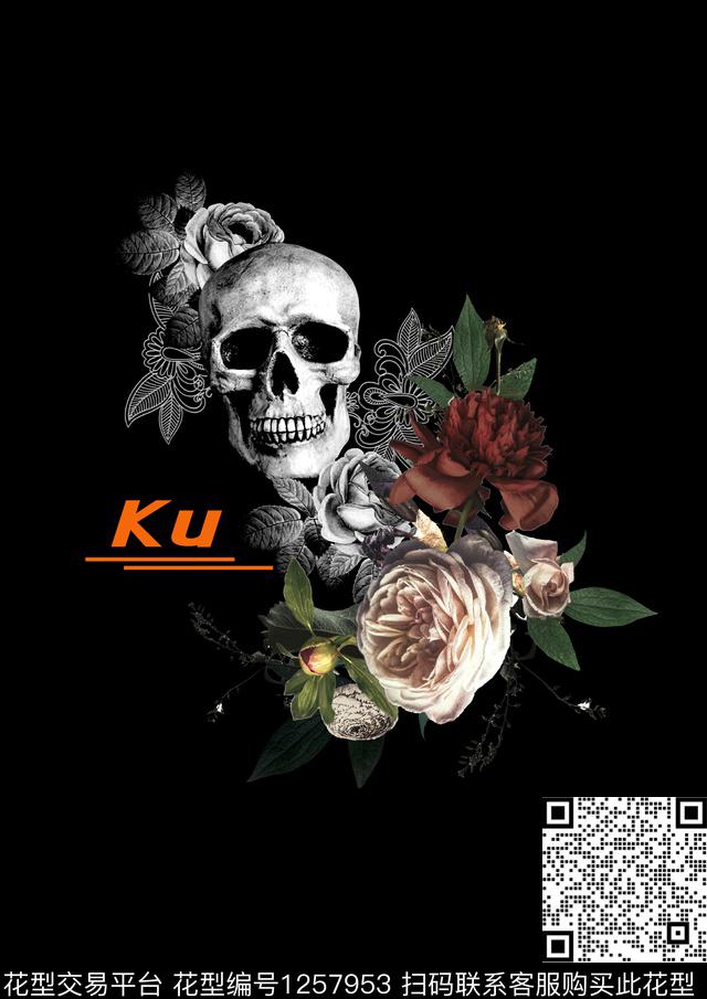 大牌风抽象花卉动物数码印花华亿平台下载（图片编号: 1257953） - 瓦栏（Walan）