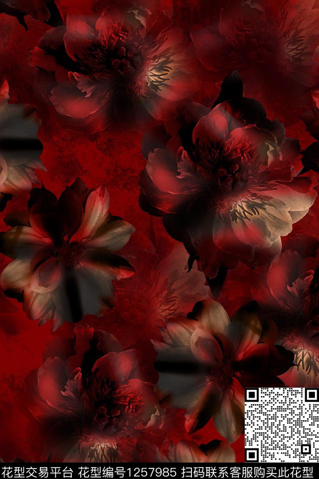 女装大牌风花卉数码印花华亿平台下载（图片编号: 1257985） - 瓦栏（Walan）