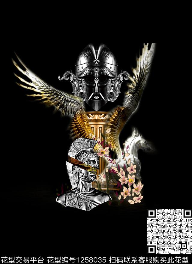 潮牌复古大牌风数码印花华亿平台下载（图片编号: 1258035） - 瓦栏（Walan）